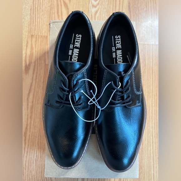 ?️ Steve Madden P-Jansen Black Leather Oxfords Men\'s 8 NIB main image 5